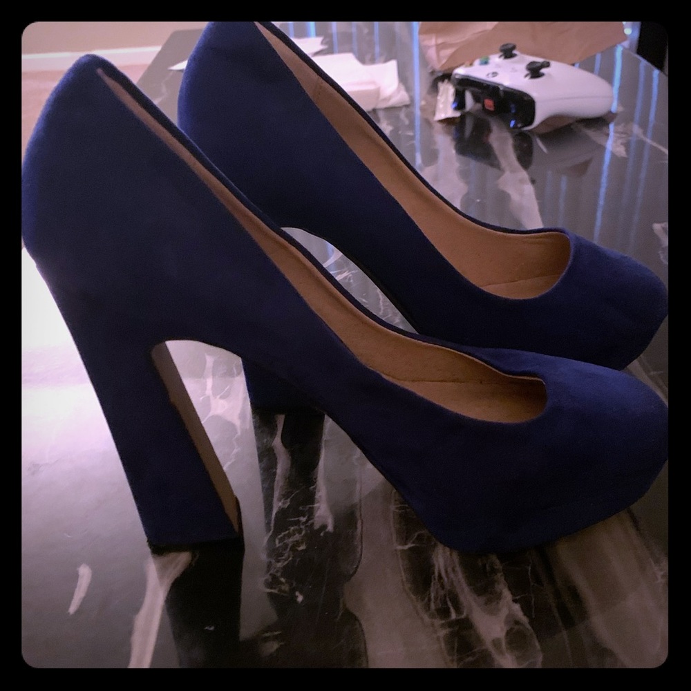 Royal Blue Suede  Party Heels